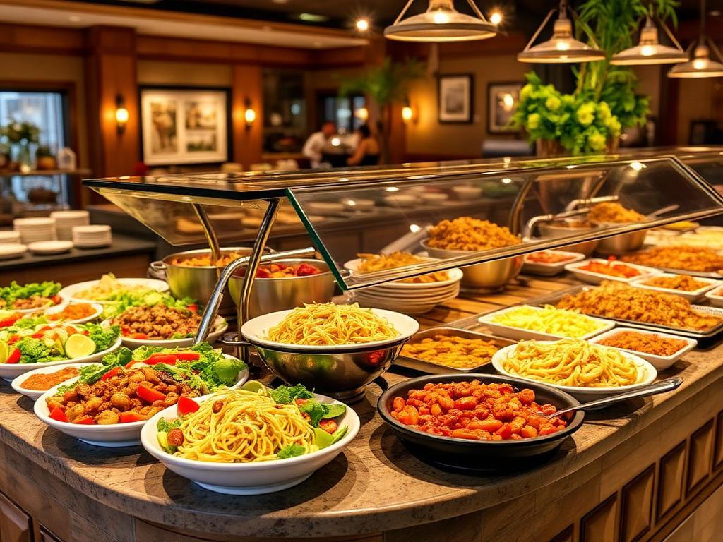 Buffet self-service da Famiglia Petri com mais de 30 opções